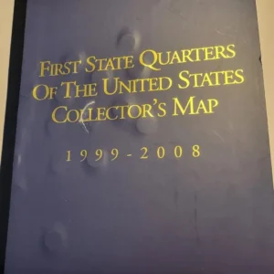 50 US State Quarters Complete Collection Full Set Map 1999-2008 in Sleeve