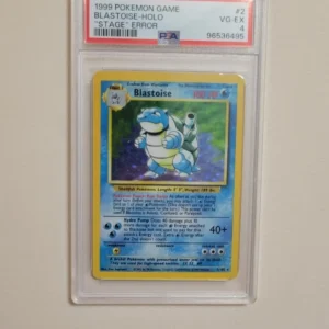Blastoise - Stage Error - Pokemon Base Set #2 - Very Good to Excellent PSA 4