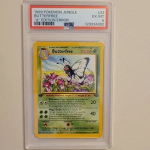 Butterfree "d" First 1st Edition - Pokemon Jungle #33 - Excellent to Near Mint PSA 6