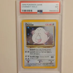 Chansey - Pokemon Base Set #3 - Near Mint PSA 7