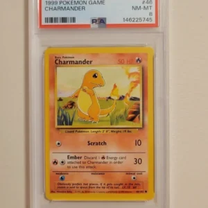Charmander - Pokemon Base Set #46 - Near Mint to Mint PSA 8