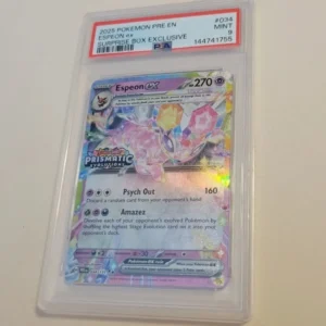 Espeon Ex - Pokemon Prismatic Evolutions #034 - Stamped - Mint PSA 9