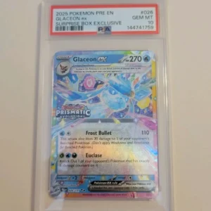 Glaceon Ex - Pokemon Prismatic Evolutions #026 - Stamped - Gem Mint PSA 10