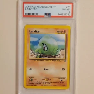 Larvitar - Pokemon Neo Discovery #57 - Near Mint to Mint PSA 8