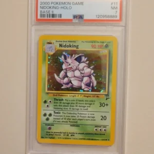 Nidoking - Pokemon Base Set 2 #11 - Near Mint PSA 7