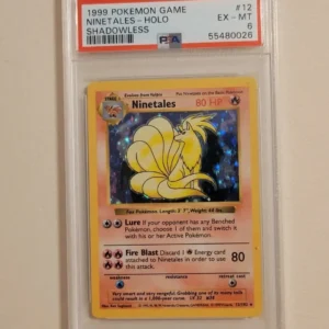 Ninetales - Pokemon Base Set Shadowless #12 - Excellent to Near Mint PSA 6