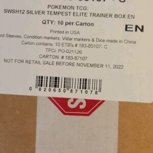 Pokemon Silver Tempest Elite Trainer Box ETB Case - Sealed - 10 ETBs