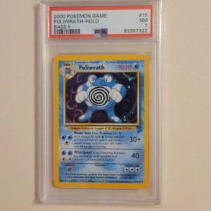 Poliwrath - Pokemon Base Set 2 #15 - Near Mint PSA 7