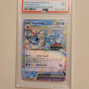 Vaporeon Ex - Pokemon Prismatic Evolutions #023 - Stamped - Mint PSA 9