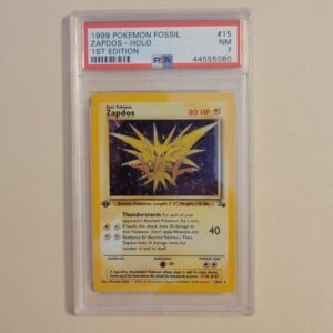 Zapdos - Pokemon Fossil First 1st Edition #15 - Near Mint PSA 7