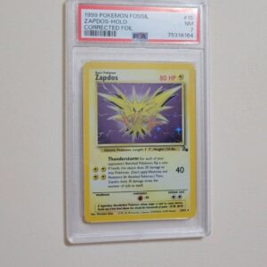 Zapdos - Pokemon Fossil #15 - Corrected Foil - Near Mint PSA 7